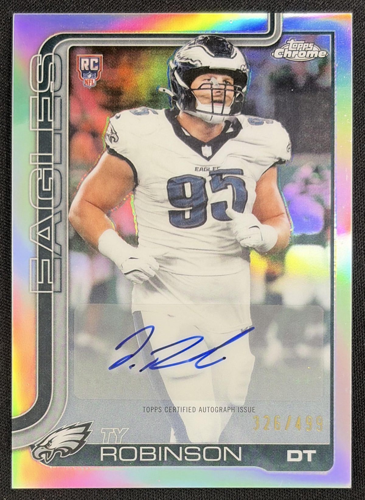 Ty Robinson 2025 Topps Chrome Retail Rookie Auto Refractor /499 Eagles