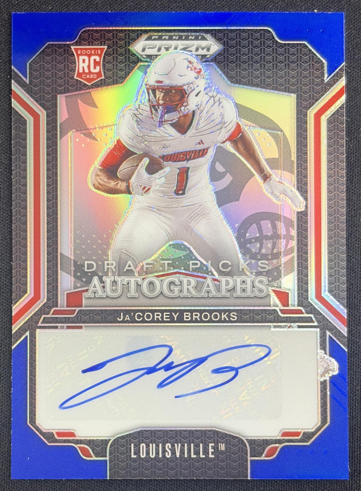 Ja'Corey Brooks 2025 Panini Prizm Draft Picks Auto Blue /249 Cardinals