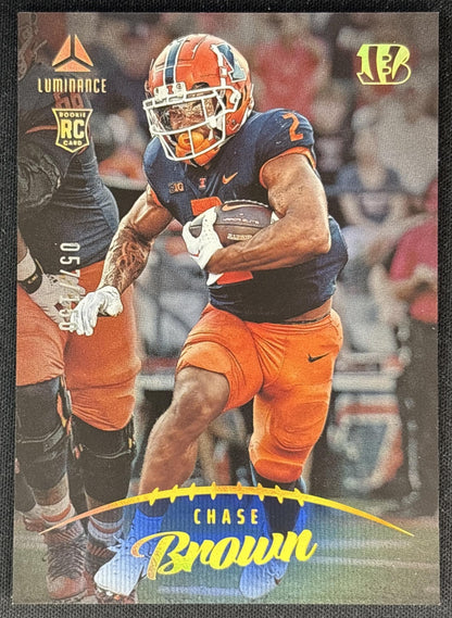 Chase Brown 2023 Panini Luminance Blue /150 Bengals front