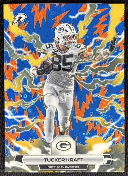 Tucker Kraft 2025 Topps Resurgence Blue and Orange Spark Refractor Packers