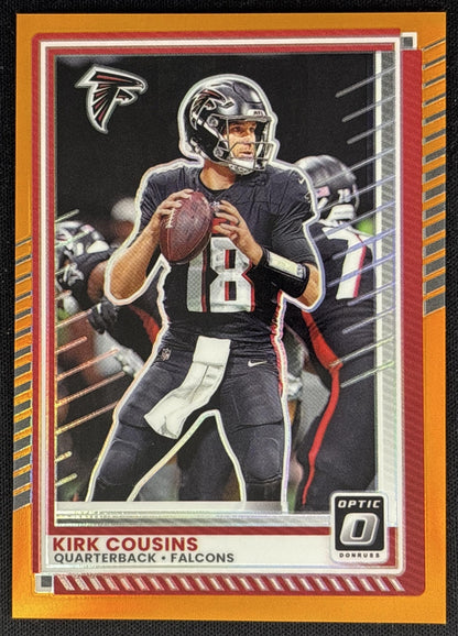 Kirk Cousins 2025 Panini Donruss Optic Orange Prizm /299 Falcons Sports Trading Cards