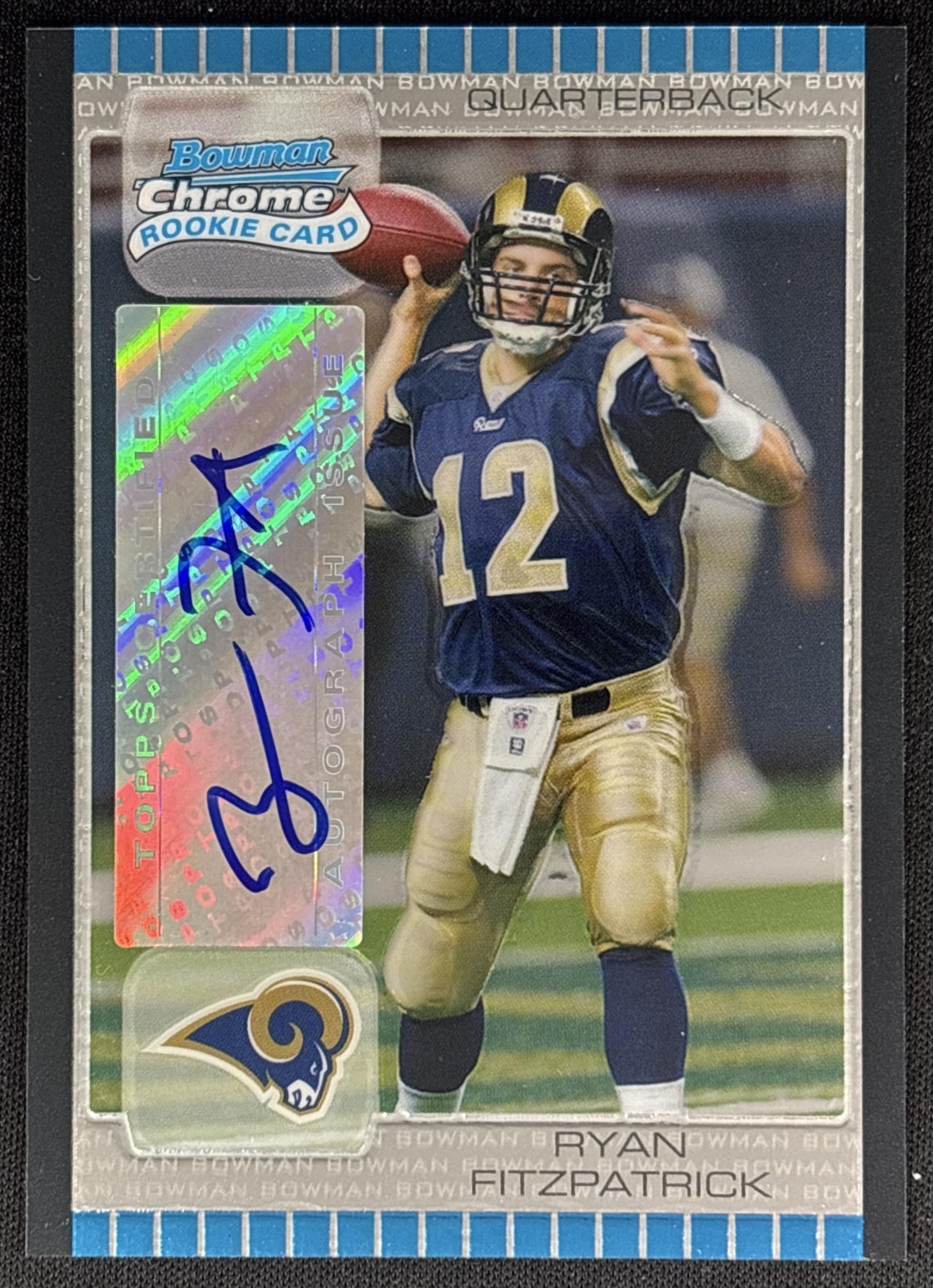 Ryan Fitzpatrick 2005 Bowman Chrome Rookie Auto Rams Sports Trading Cards