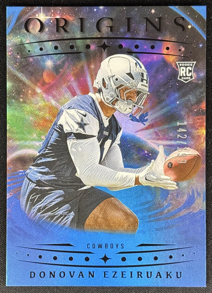 Donovan Ezeiruaku 2025 Panini Origins Rookie Holo Blue /199 Cowboys Sports Trading Cards