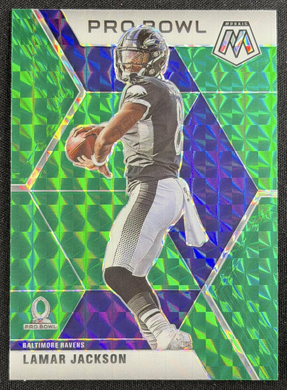 Lamar Jackson 2020 Panini Mosaic Prizm Green Ravens Sports Trading Card