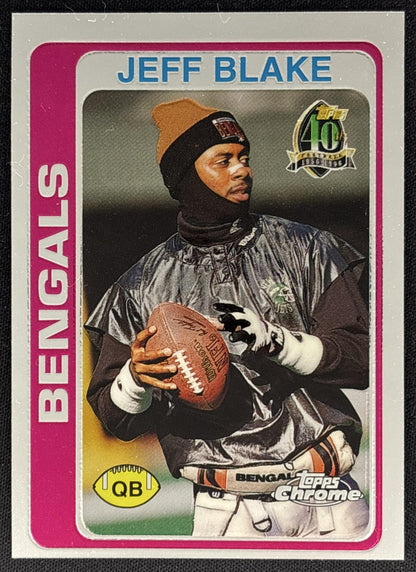 Jeff Blake 1996 Topps Chrome 40th Anniversary Commemorative Bengals Default Title Sports Trading Cards