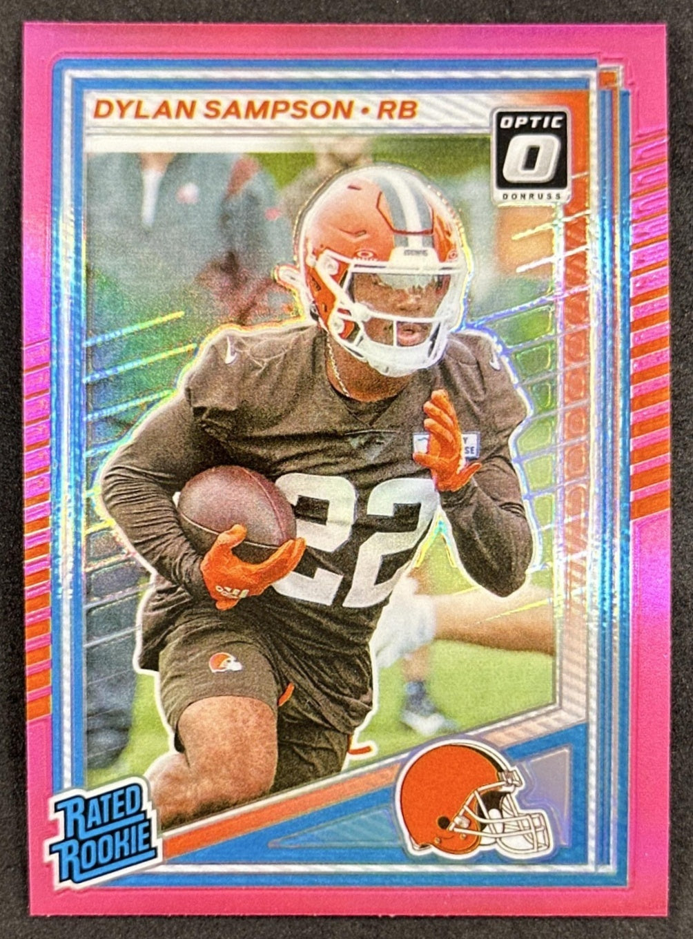 Dylan Sampson 2025 Panini Donruss Optic Rated Rookie Preview Pink Browns front