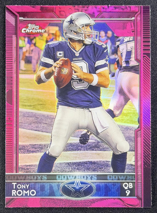 Tony Romo 2015 Topps Chrome Red Refractor /25 Cowboys front