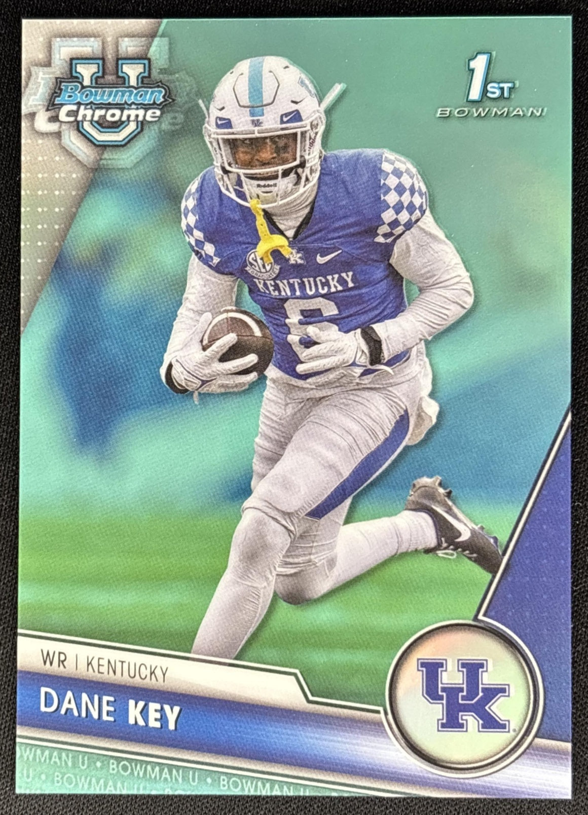Dane Key 2023 Bowman University Chrome Aqua Refractor /299 Wildcats front