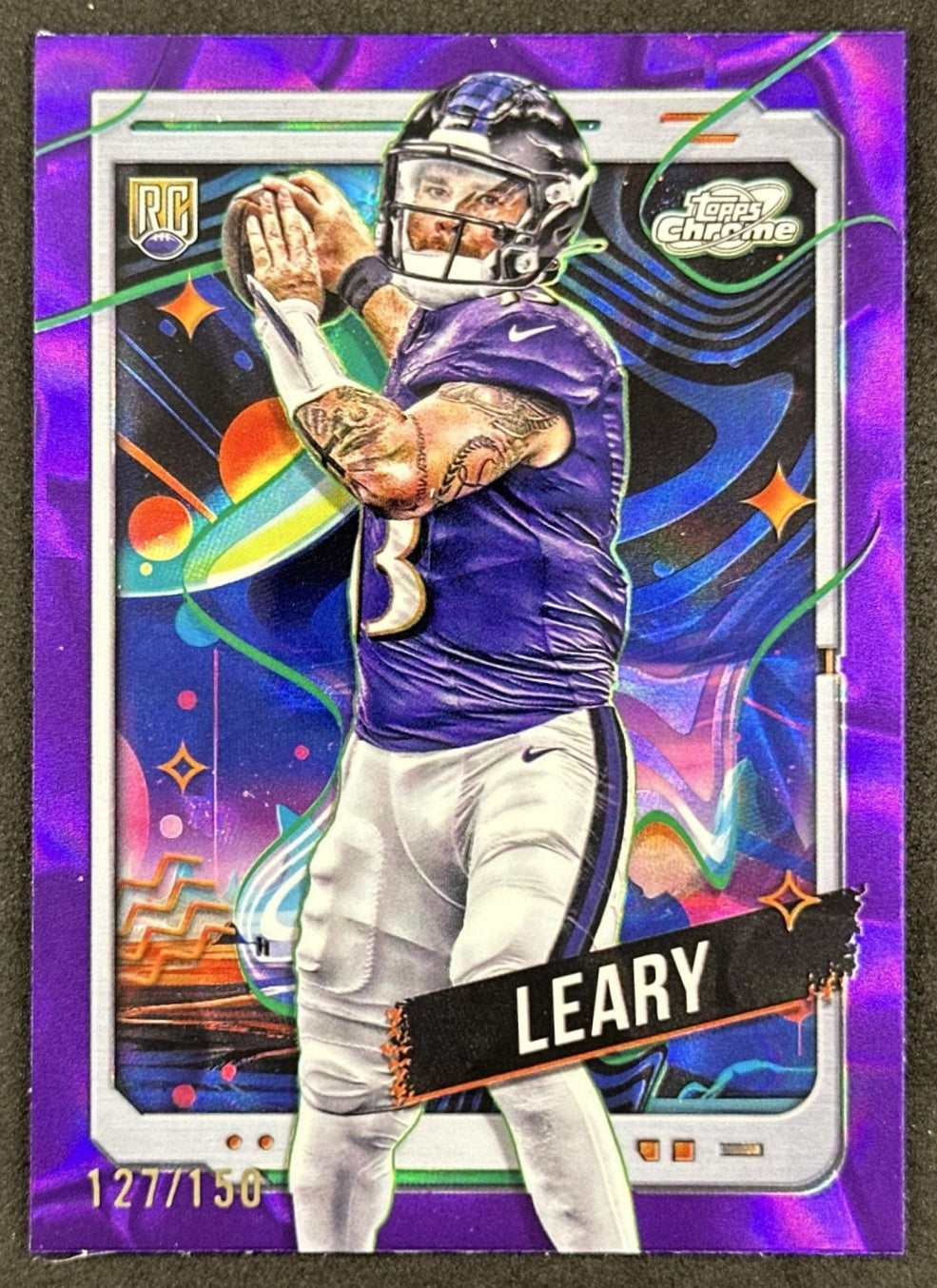 Devin Leary 2024 Topps Cosmic Chrome Purple Nebula Refractor /150 Ravens