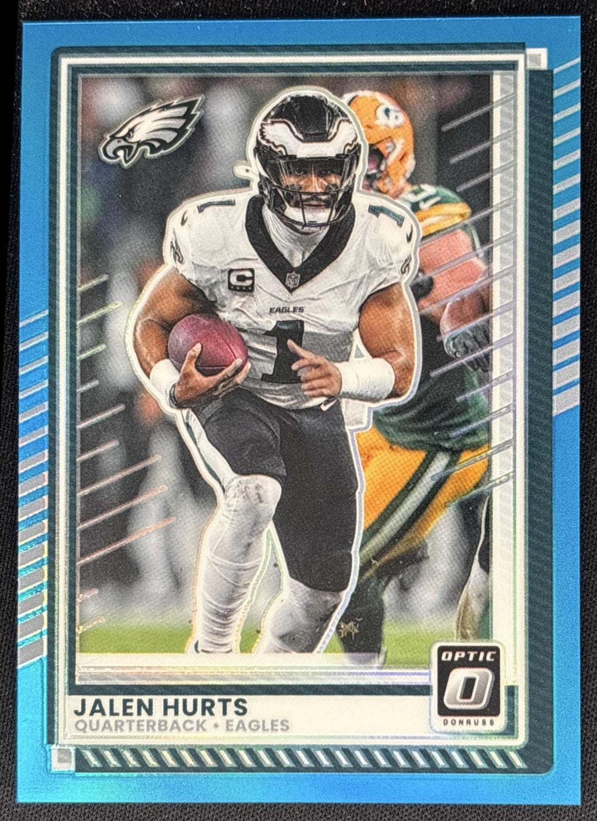 Jalen Hurts 2025 Panini Donruss Optic Aqua Prizm /349 Eagles