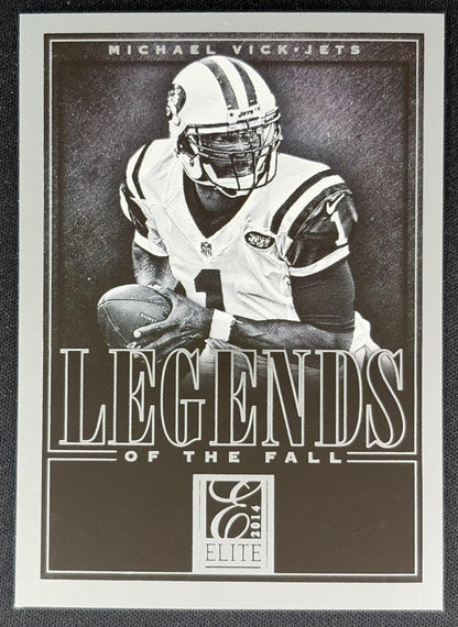 Michael Vick 2014 Panini Elite Legends of the Fall Silver Jets - Front