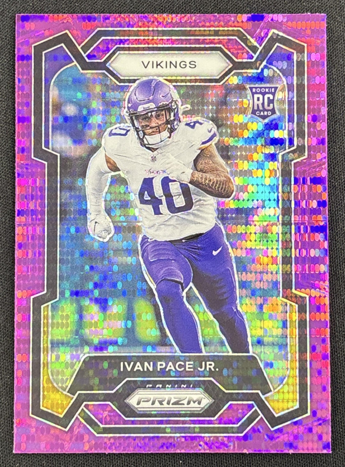 Ivan Pace Jr. 2023 Panini Prizm Purple Pulsar Vikings