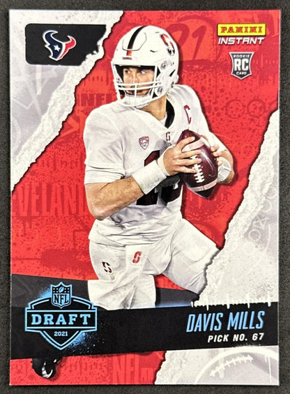 Davis Mills 2021 Panini Instant NFL Draft Night Texans front