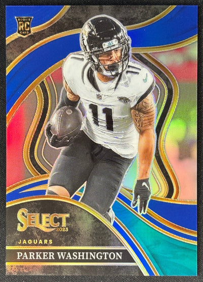 Parker Washington 2024 Select Signatures Blue Prizm /99 Jaguars front | Wayne Collection