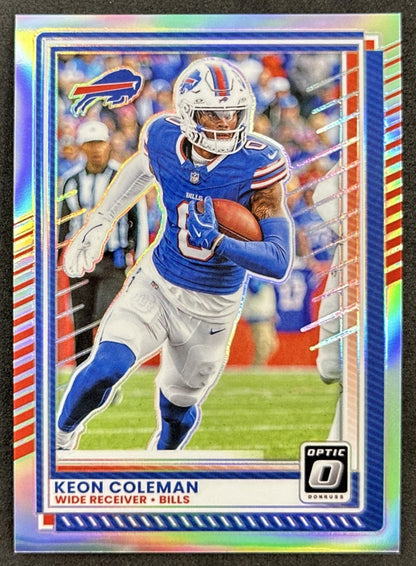 Keon Coleman 2025 Panini Donruss Optic Holo Prizm Bills Front