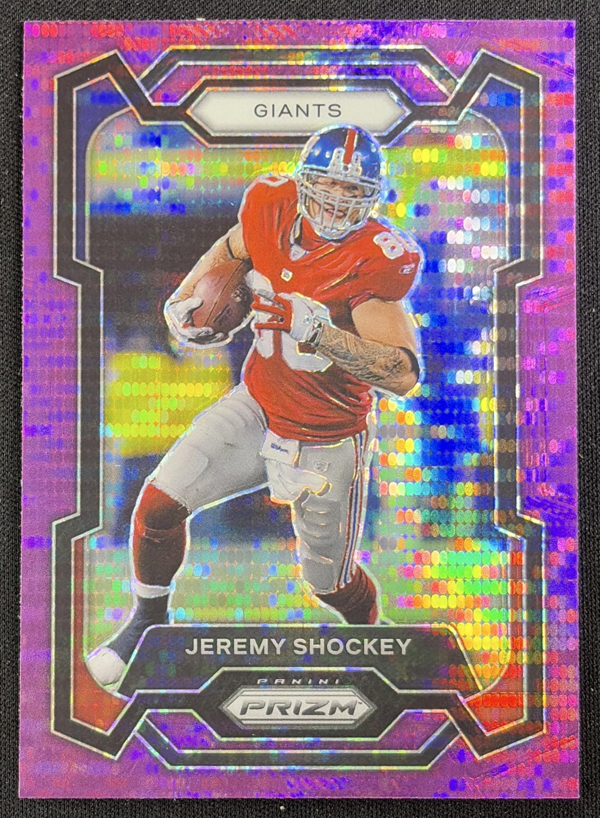 Jeremy Shockey 2023 Panini Prizm Purple Pulsar Giants Sports Trading Card