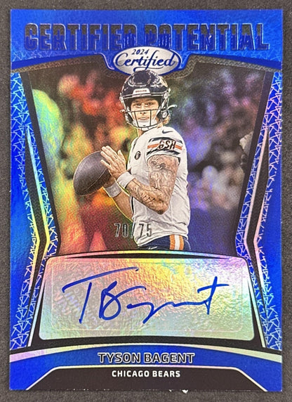 Tyson Bagent 2024 Auto Certified Potential /75 Bears Sports Trading Cards