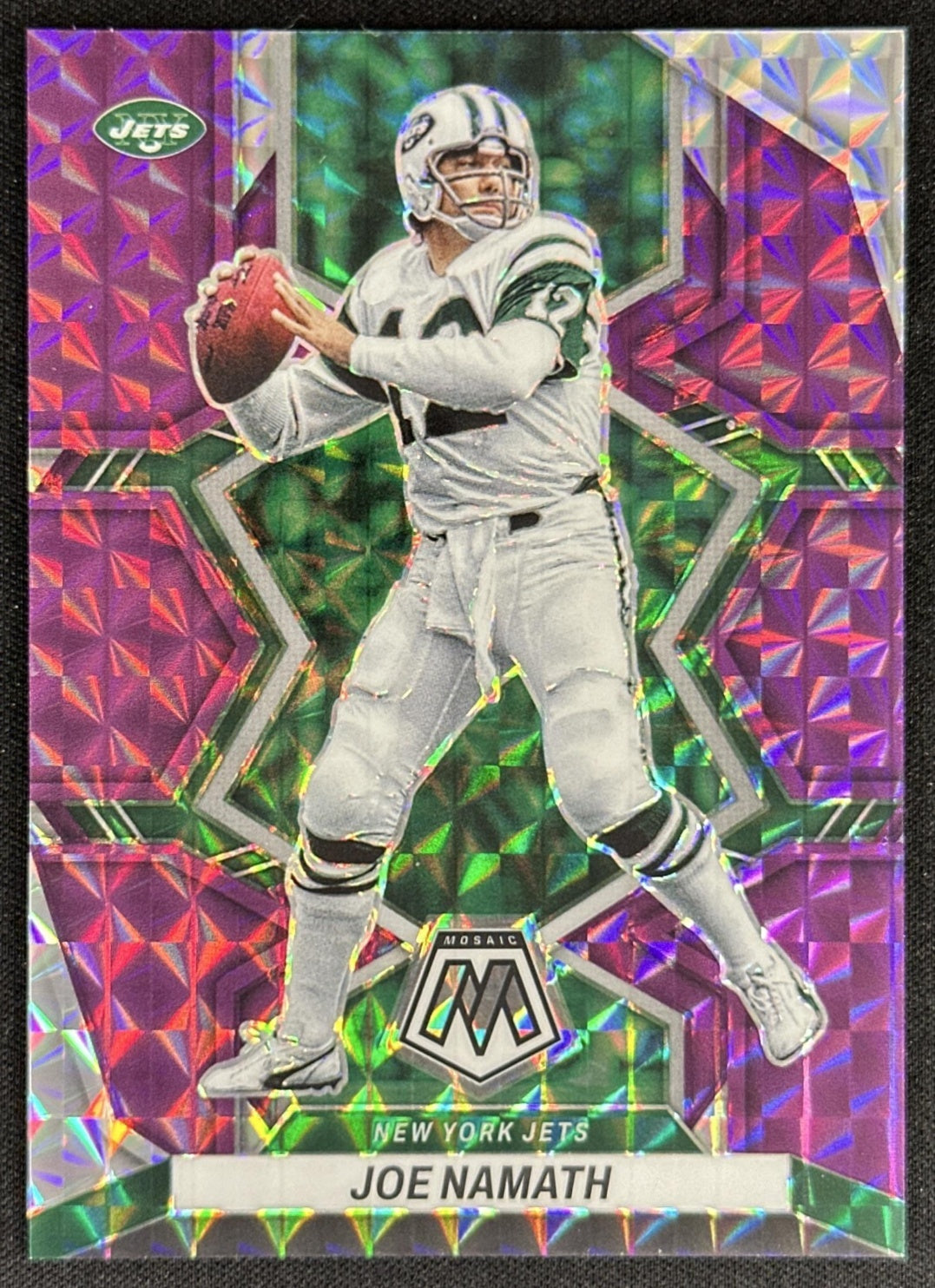 Joe Namath 2022 Panini Mosaic Purple /49 Jets