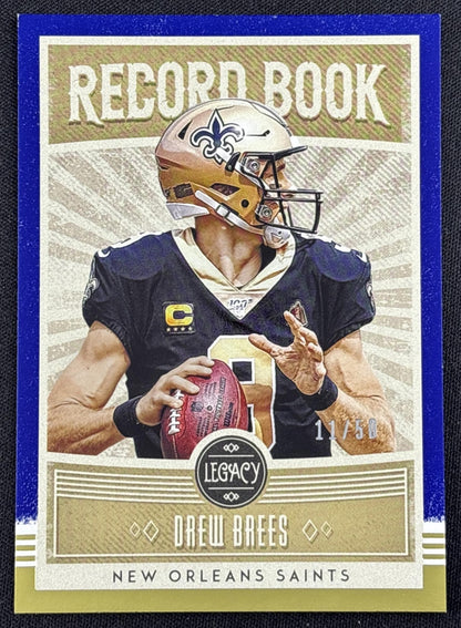Drew Brees 2020 Panini Legacy Record Book Blue /50 Saints