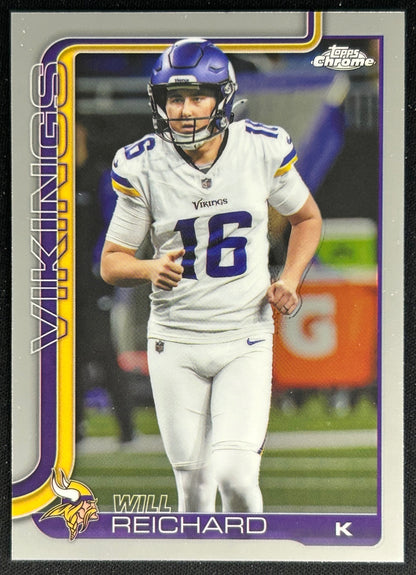 Will Reichard 2025 Topps Chrome Vikings Sports Trading Cards