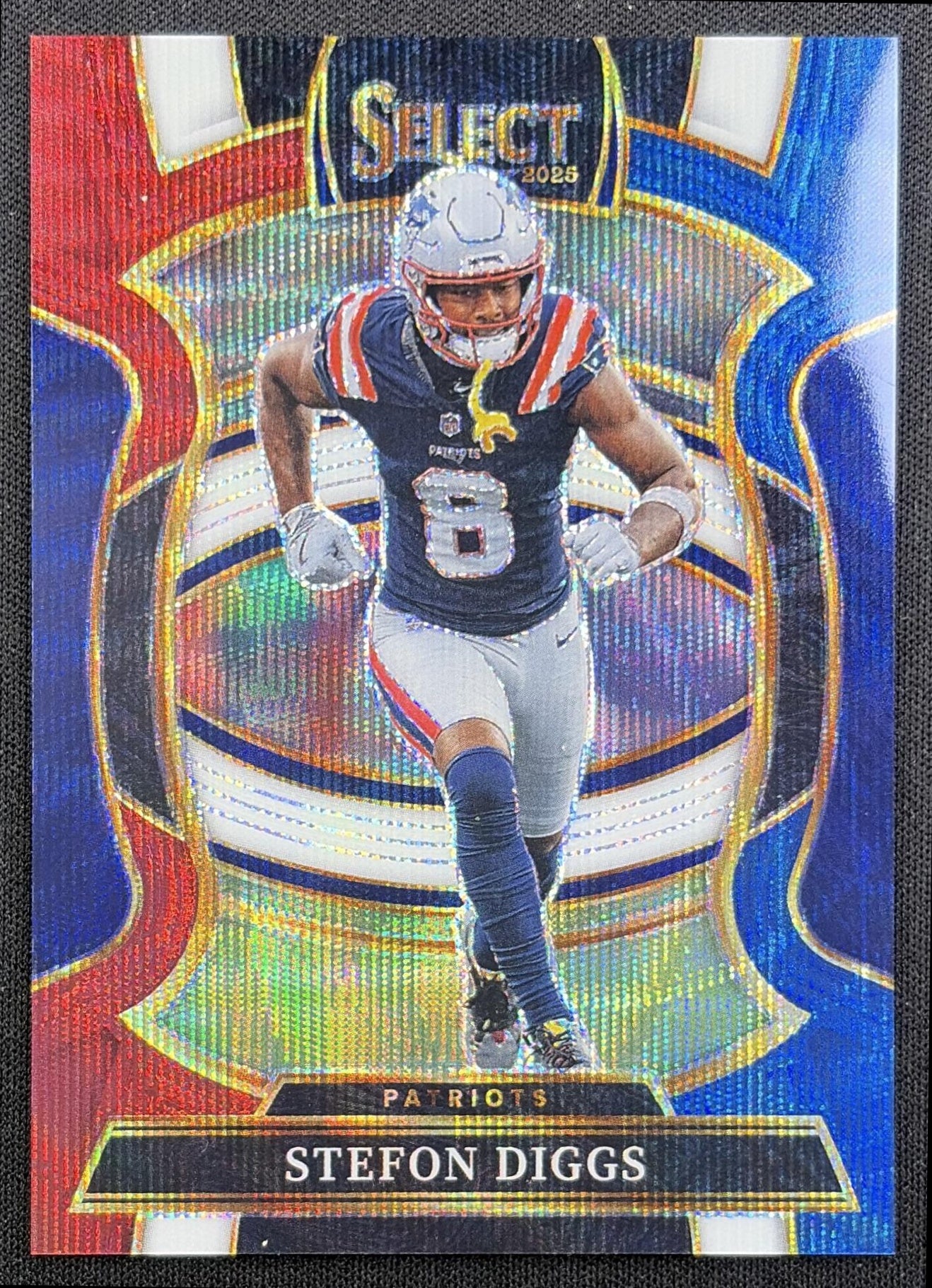 Stefon Diggs 2025 Panini Select Concourse Tri-Color Prizm /399 Patriots
