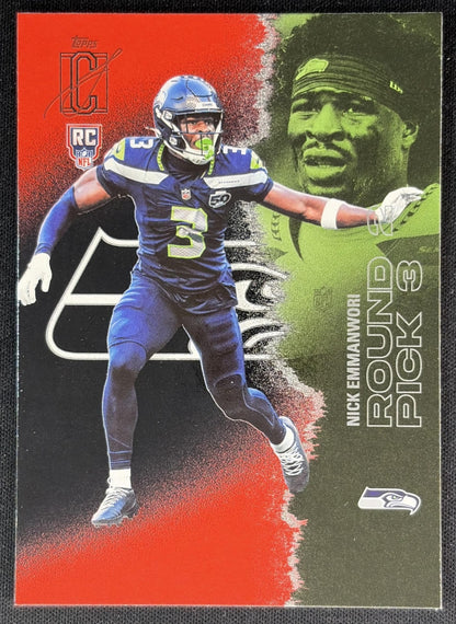 Nick Emmanwori 2025 Topps Signature Class Rookie Red & Black Foil Seahawks front