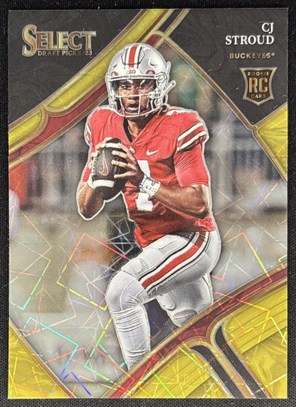 C.J. Stroud 2023 Panini Select Draft Picks Gold Lazer Prizm Buckeyes Texans Sports Trading Cards