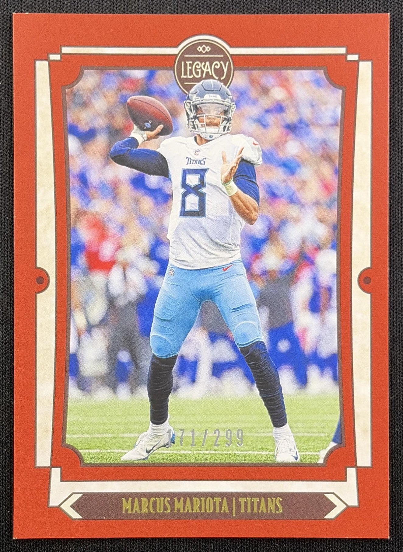 Marcus Mariota 2019 Panini Legacy Red /299 Titans