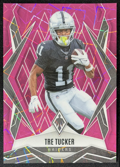 Tre Tucker 2025 Panini Phoenix Pink Lazer Prizm /149 Raiders