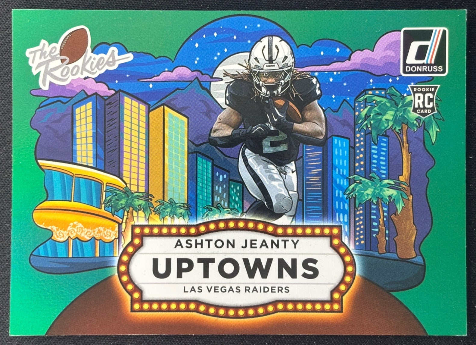 Ashton Jeanty 2025 Donruss Rookies & Highlights Uptown Horizontal Green Raiders Sports Trading Cards