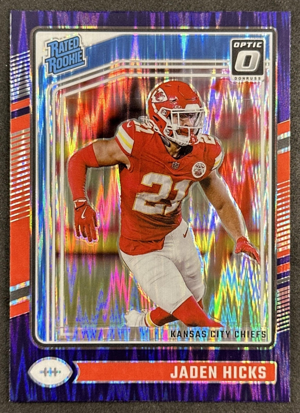 Jaden Hicks 2024 Panini Donruss Optic Purple Shock Chiefs