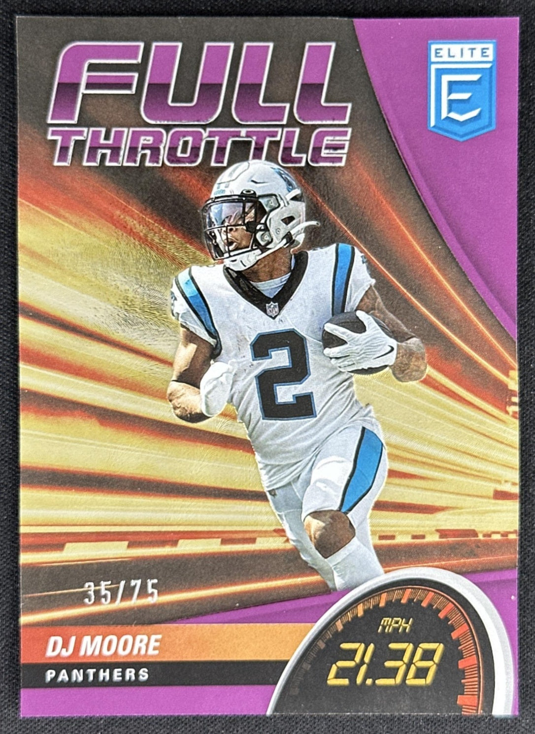 DJ Moore 2022 Panini Donruss Elite Full Throttle Purple /75 Panthers