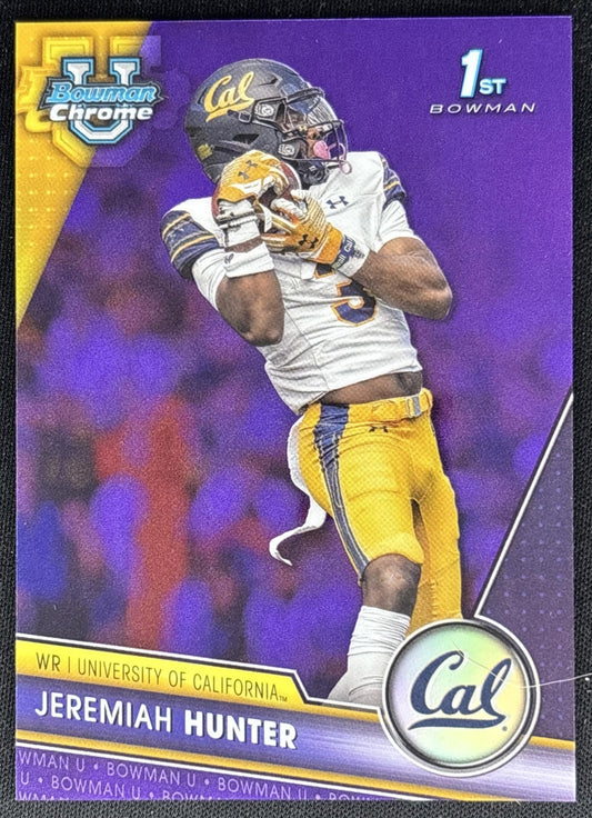 Jeremiah Hunter 2023 Bowman University Chrome Purple Refractor /399 Golden Bears Football