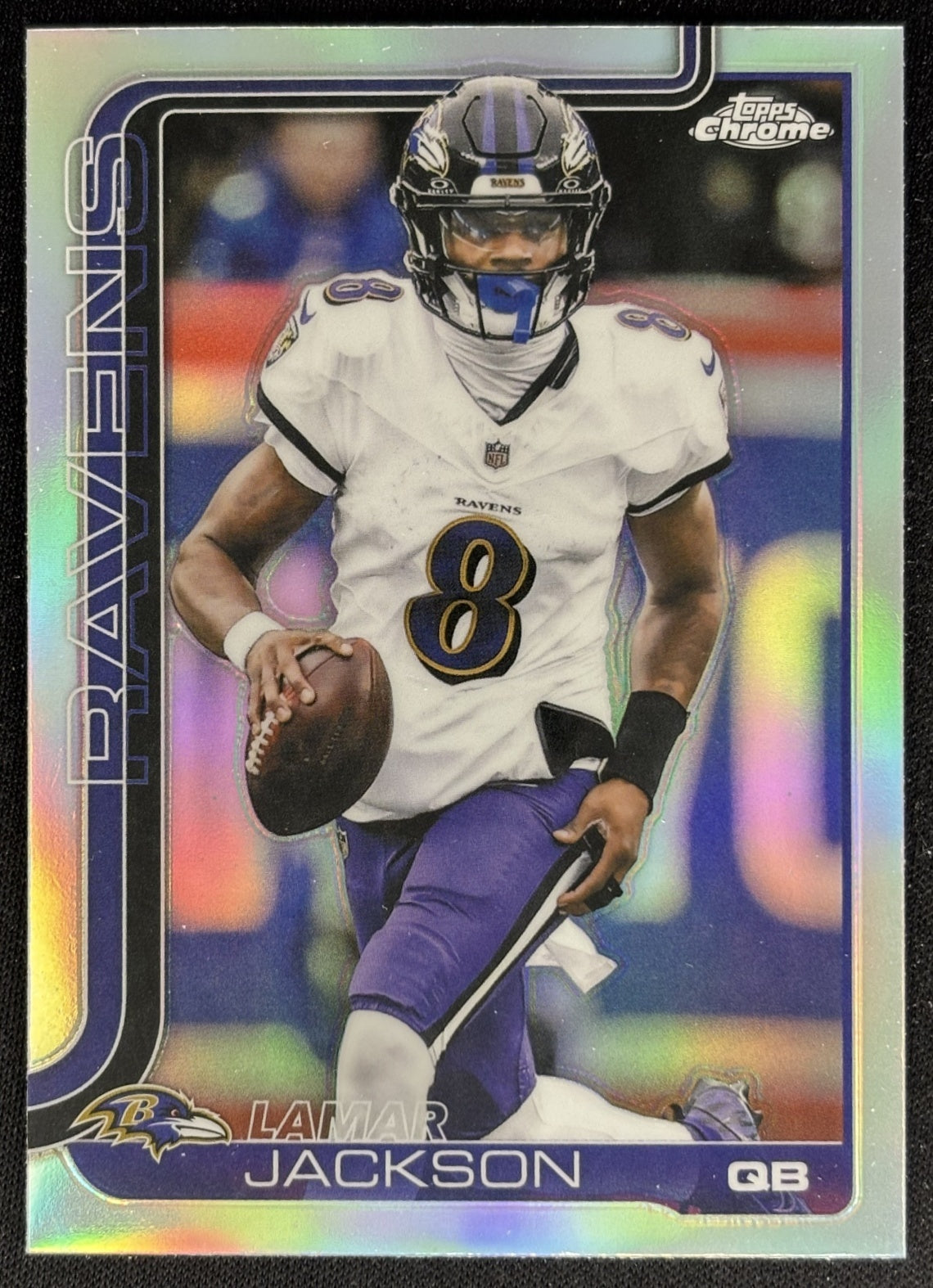 Lamar Jackson 2025 Topps Chrome Refractor Ravens Sports Trading Card