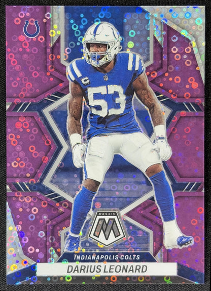 Darius Leonard 2022 Panini Mosaic No Huddle Purple /50 Colts