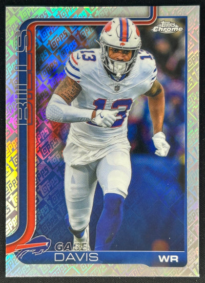 Gabe Davis 2025 Topps Chrome Topps Logo Refractor Bills Sports Trading Cards