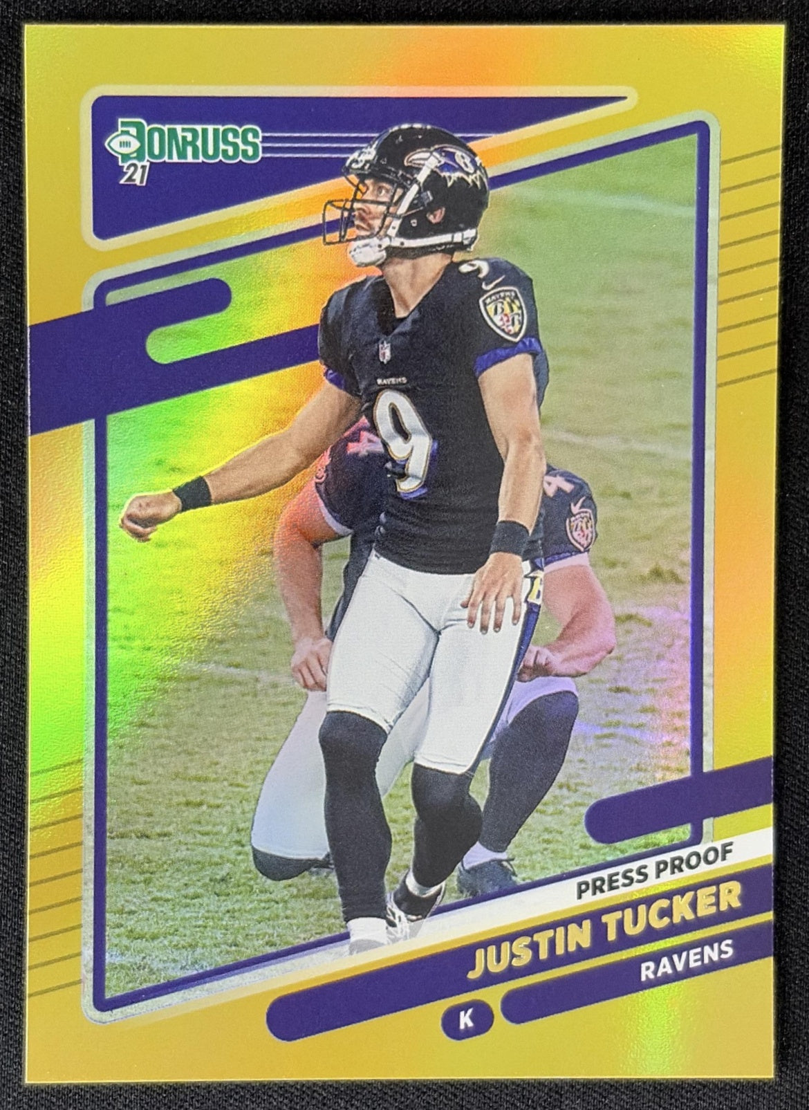 Justin Tucker 2021 Panini Donruss Press Proof Premium Ravens - Baltimore Ravens