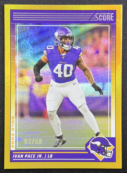 Ivan Pace Jr. 2024 Panini Score Gold Zone /50 Vikings