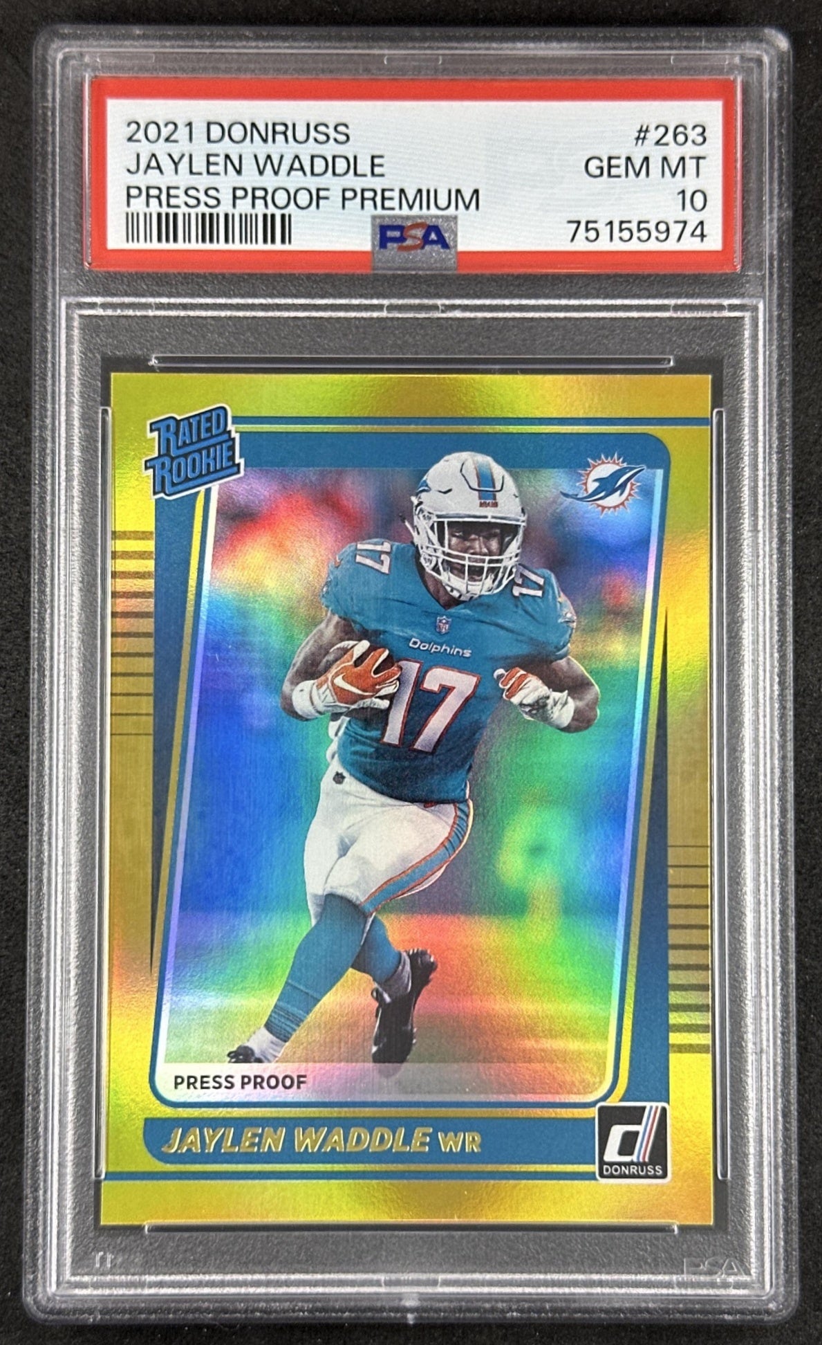 Jaylen Waddle 2021 Panini Donruss Press Proof Premium PSA 10