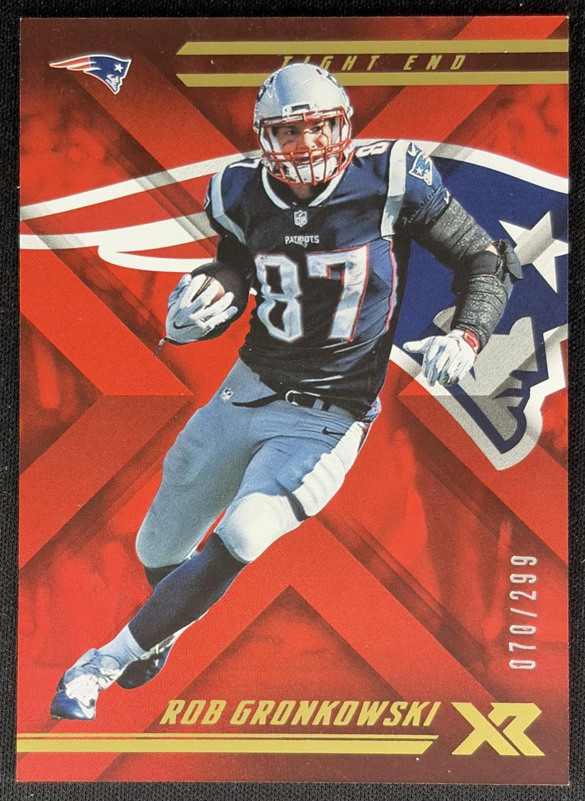 Rob Gronkowski 2018 Panini XR Red /299 Patriots front