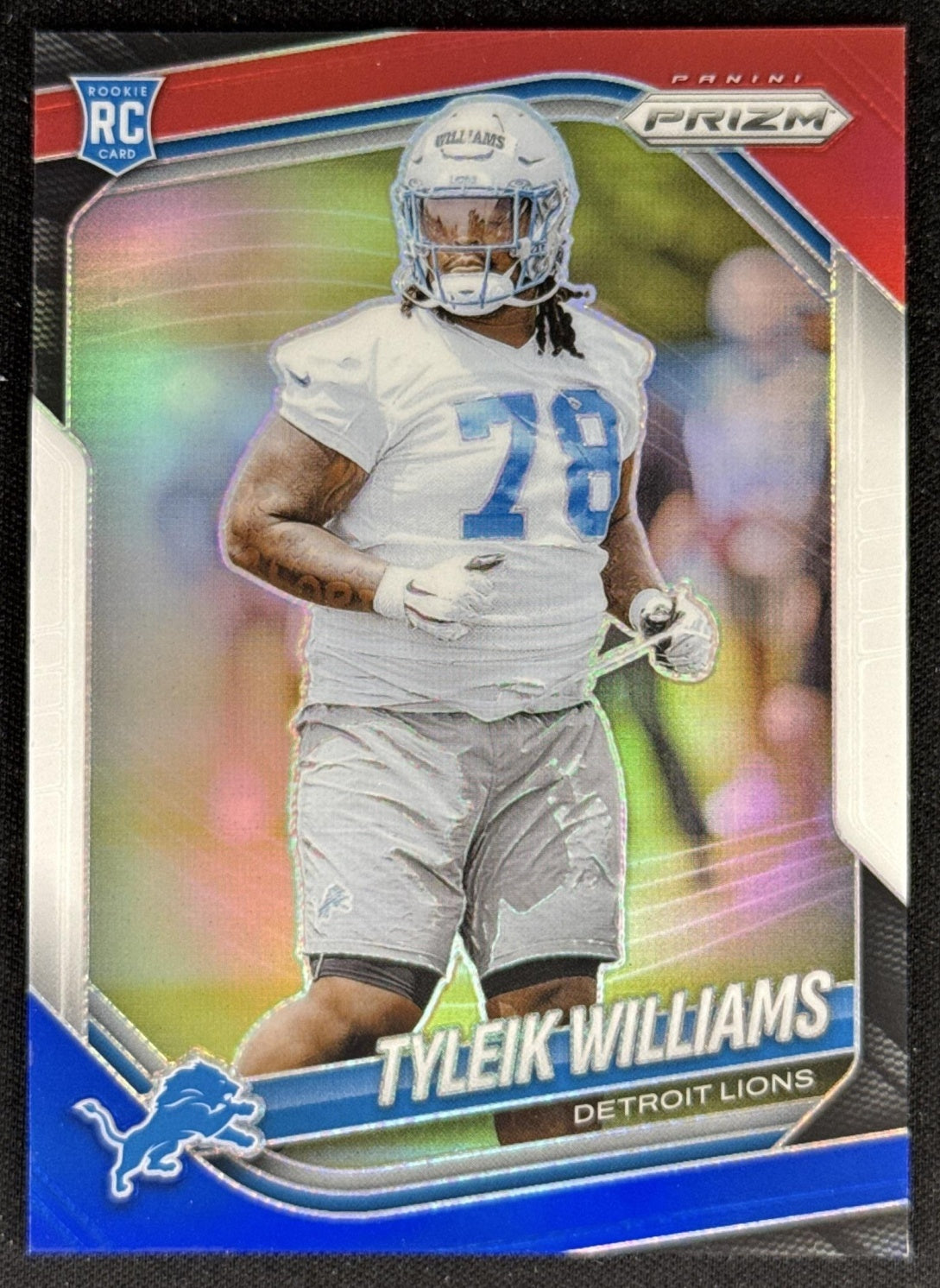 Tyleik Williams 2025 Panini Prizm Red White & Blue Lions Sports Trading Card