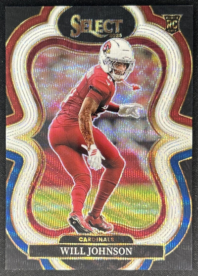 Will Johnson 2025 Panini Select Suite Level Tri-Color Prizm /199 Cardinals