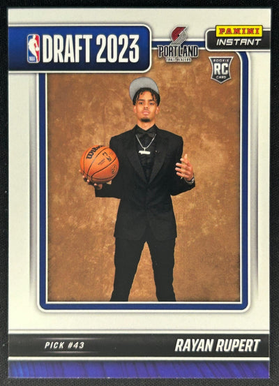 Rayan Rupert 2023 Panini Instant NBA Draft Night Trail Blazers Sports Trading Cards