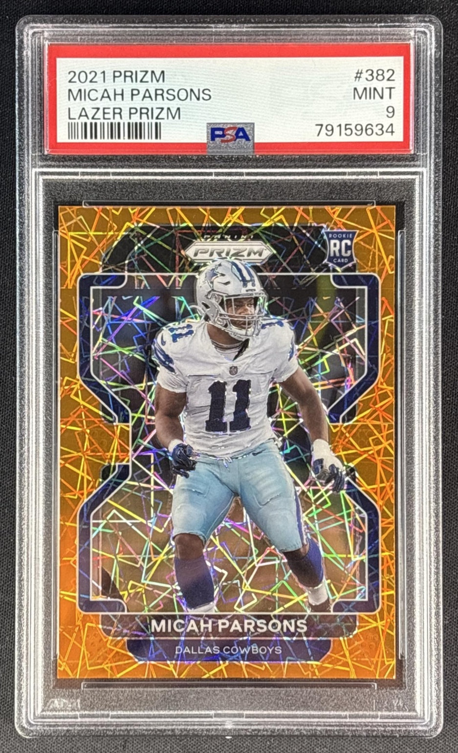 Micah Parsons 2021 Panini Prizm Lazer PSA 9
