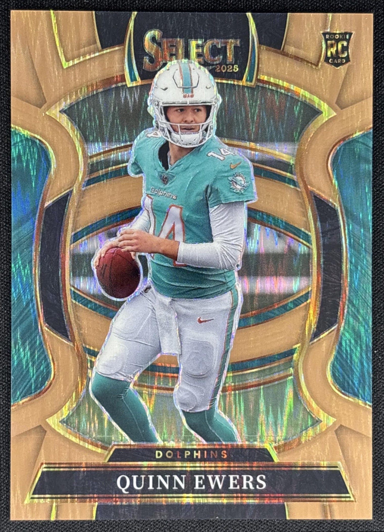 Quinn Ewers 2025 Panini Select Concourse Copper Prizm Shock /899 Dolphins