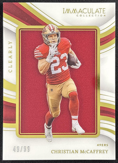 Christian McCaffrey 2023 Panini Immaculate Collection Clearly Jerseys /99 49ers
