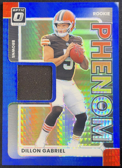 Dillon Gabriel 2025 Panini Donruss Optic Rookie Phenoms Blue Hyper Prizm Browns