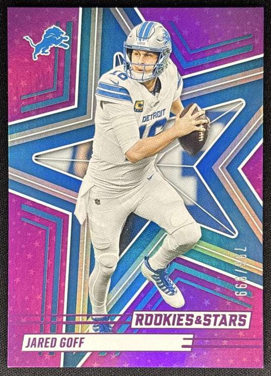 Jared Goff 2025 Panini Rookies & Stars Purple /999 Lions Sports Trading Cards