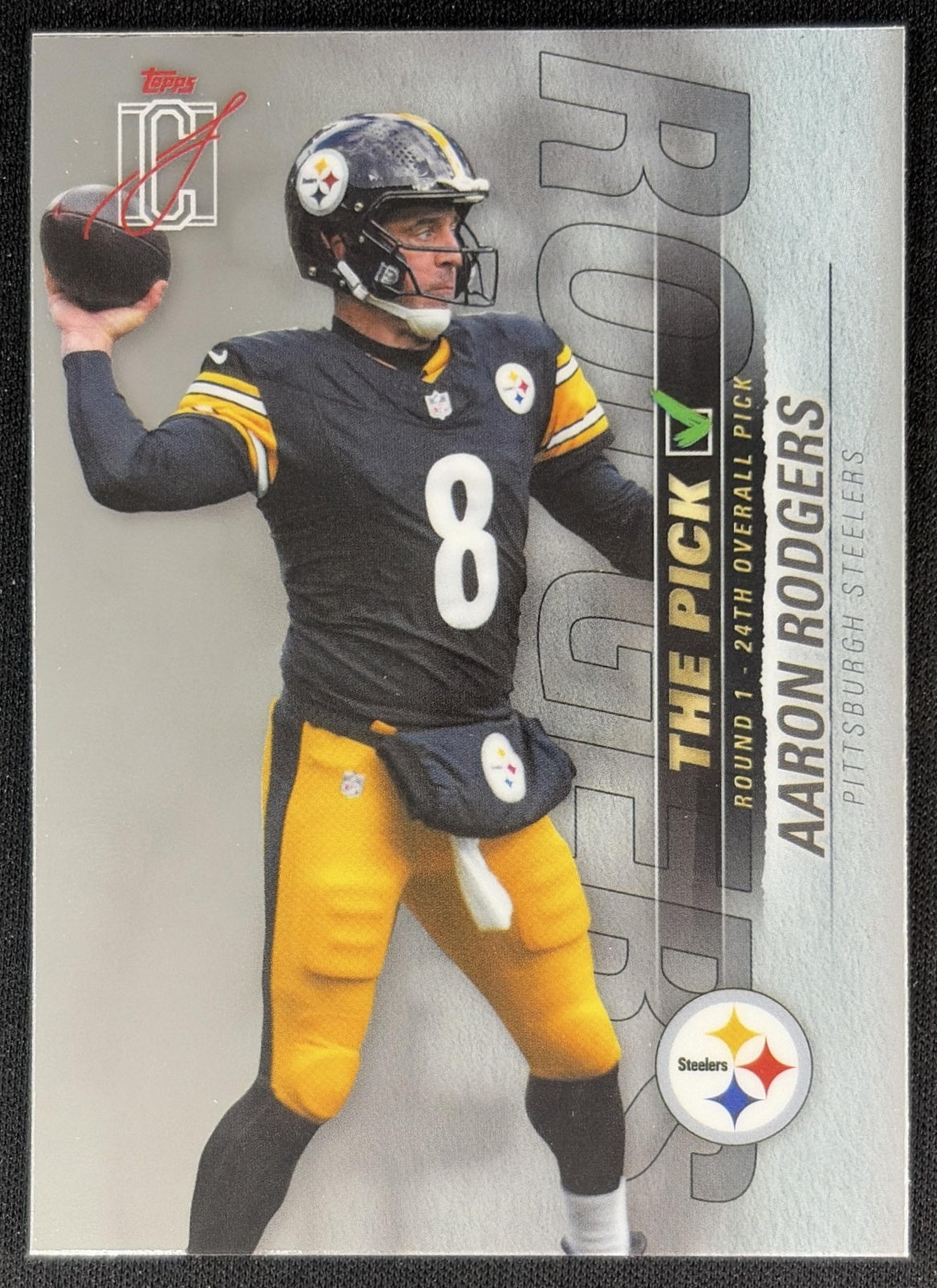 Aaron Rodgers 2025 Topps Signature Class The Pick Steelers
