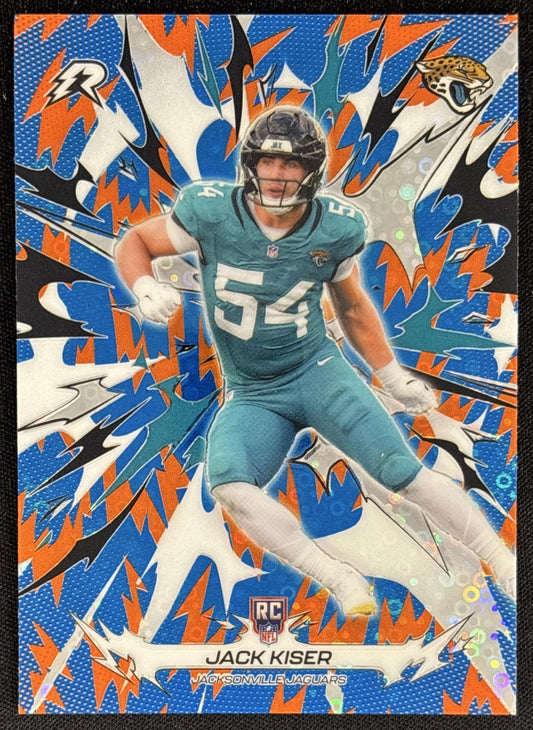 Jack Kiser 2025 Topps Resurgence Blue and Orange Spark Refractor Jaguars
